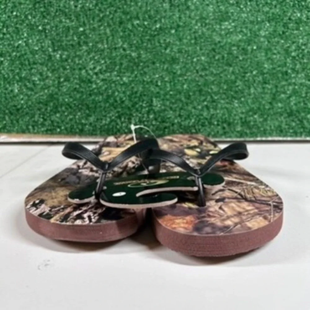 Mossy Oak Break‎ Up Country Flip Flops Mens Large Brown Camo Lightweight NWT